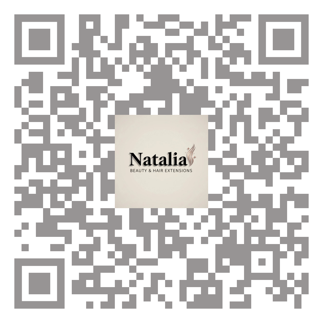 QR code linking to the Natalia Hair and Beauty page on nimue.co.uk